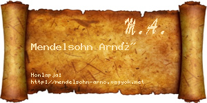 Mendelsohn Arnó névjegykártya